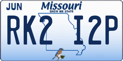 MO license plate RK2I2P