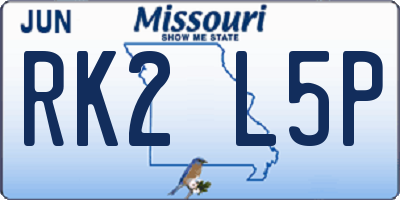 MO license plate RK2L5P
