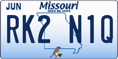 MO license plate RK2N1Q