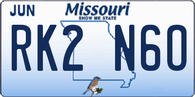 MO license plate RK2N6O
