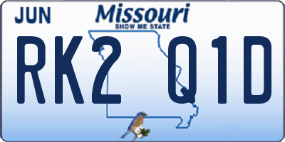 MO license plate RK2Q1D