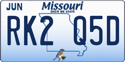 MO license plate RK2Q5D