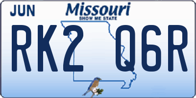 MO license plate RK2Q6R
