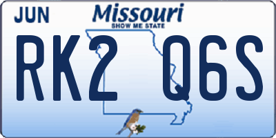 MO license plate RK2Q6S