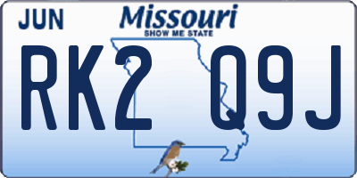 MO license plate RK2Q9J