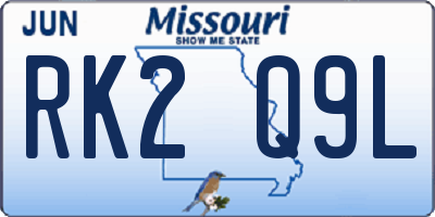 MO license plate RK2Q9L