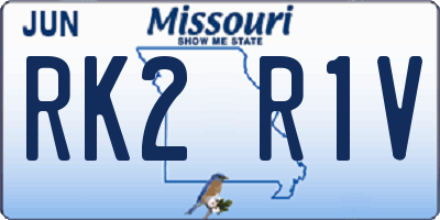 MO license plate RK2R1V
