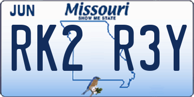 MO license plate RK2R3Y