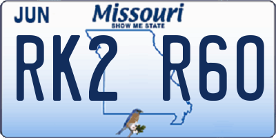 MO license plate RK2R6O