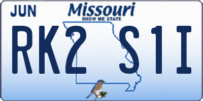 MO license plate RK2S1I