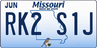 MO license plate RK2S1J