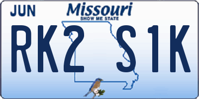 MO license plate RK2S1K