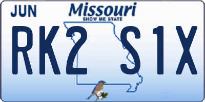 MO license plate RK2S1X