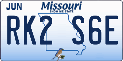 MO license plate RK2S6E