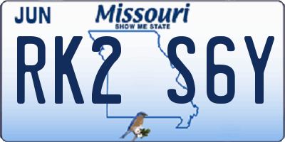 MO license plate RK2S6Y