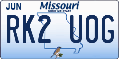 MO license plate RK2U0G