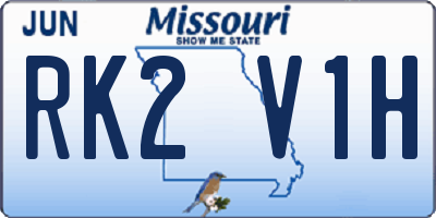 MO license plate RK2V1H