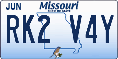 MO license plate RK2V4Y