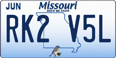 MO license plate RK2V5L