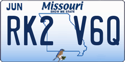 MO license plate RK2V6Q