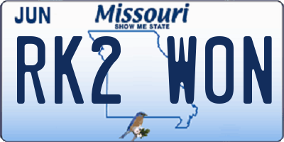 MO license plate RK2W0N