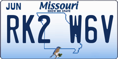 MO license plate RK2W6V