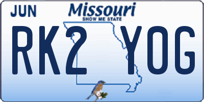 MO license plate RK2Y0G
