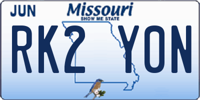 MO license plate RK2Y0N
