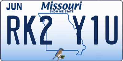 MO license plate RK2Y1U