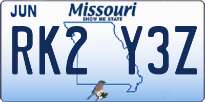 MO license plate RK2Y3Z