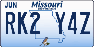 MO license plate RK2Y4Z