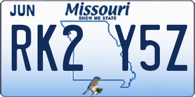 MO license plate RK2Y5Z