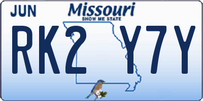 MO license plate RK2Y7Y