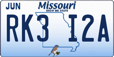 MO license plate RK3I2A