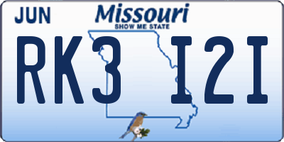 MO license plate RK3I2I
