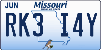 MO license plate RK3I4Y