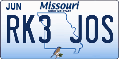 MO license plate RK3J0S