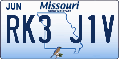 MO license plate RK3J1V