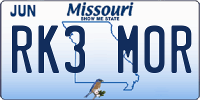 MO license plate RK3M0R