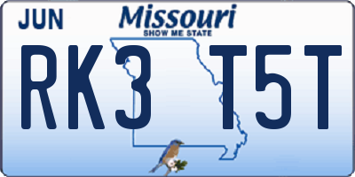 MO license plate RK3T5T