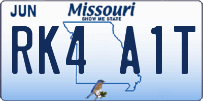 MO license plate RK4A1T