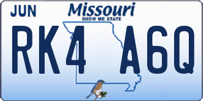 MO license plate RK4A6Q