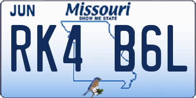 MO license plate RK4B6L