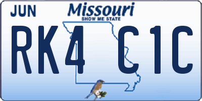 MO license plate RK4C1C