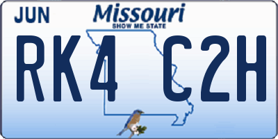MO license plate RK4C2H