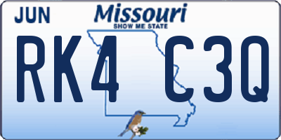 MO license plate RK4C3Q
