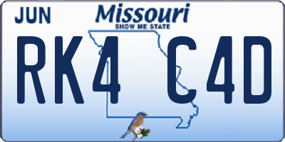 MO license plate RK4C4D