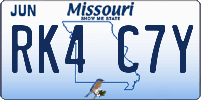 MO license plate RK4C7Y