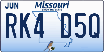 MO license plate RK4D5Q