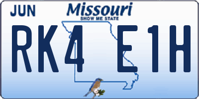 MO license plate RK4E1H